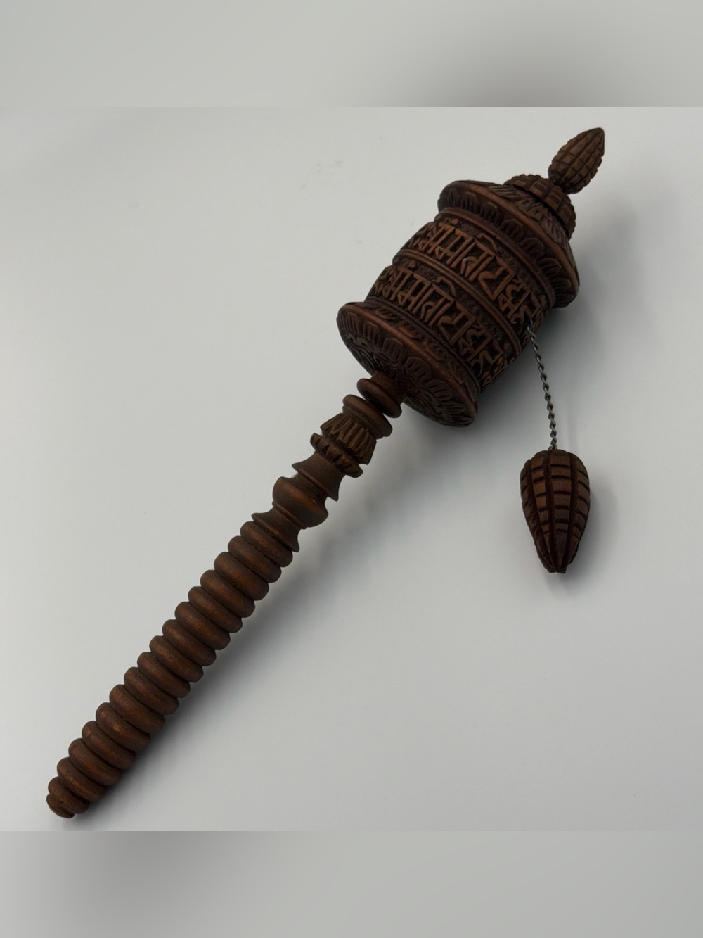 Vintage Tibetan Handheld Prayer Wheel Mani Mantra Buddhist Meditation